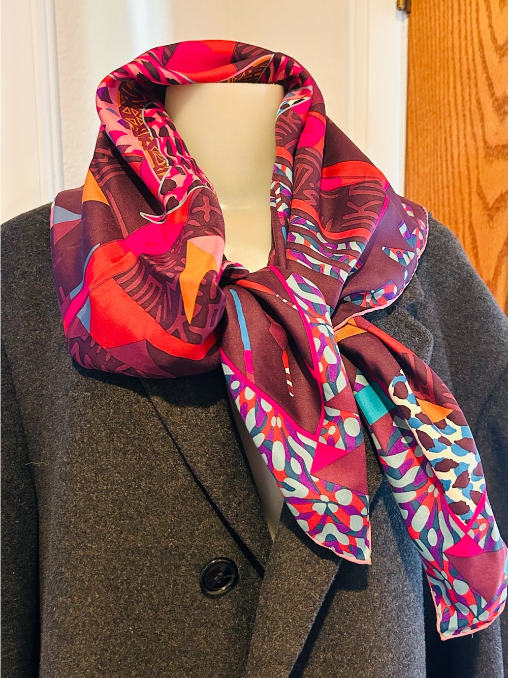 Gorgeous, Salvador Ferragamo patterned silk  Women's Scarf - Vibrant